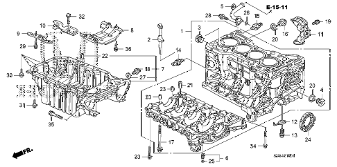 2011 civic SI(HPT) 2 DOOR 6MT CYLINDER BLOCK - OIL PAN (2.0L) diagram 2011 civic SI(HPT) 2 DOOR 6MT CYLINDER BLOCK - OIL PAN (2.0L) diagram