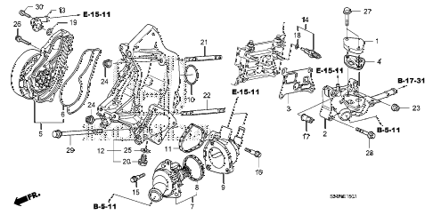 2011 civic SI(NAV) 2 DOOR 6MT WATER PUMP (2.0L) diagram 2011 civic SI(NAV) 2 DOOR 6MT WATER PUMP (2.0L) diagram