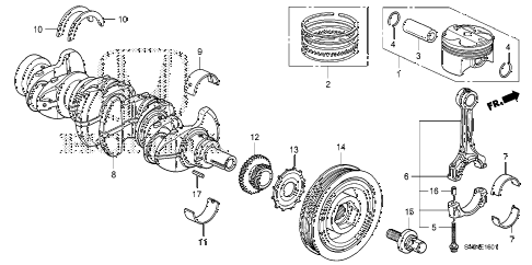 2010 civic SI(HPT,NAV) 2 DOOR 6MT CRANKSHAFT - PISTON (2.0L) diagram 2010 civic SI(HPT,NAV) 2 DOOR 6MT CRANKSHAFT - PISTON (2.0L) diagram