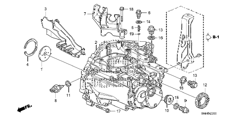 2010 civic EX-L(NAV) 2 DOOR 5MT MT TRANSMISSION CASE (1.8L) diagram 2010 civic EX-L(NAV) 2 DOOR 5MT MT TRANSMISSION CASE (1.8L) diagram