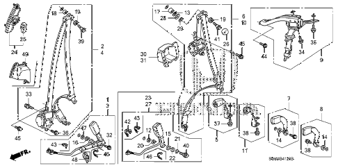 2011 cr-v LX(4WD) 5 DOOR 5AT SEAT BELTS diagram 2011 cr-v LX(4WD) 5 DOOR 5AT SEAT BELTS diagram