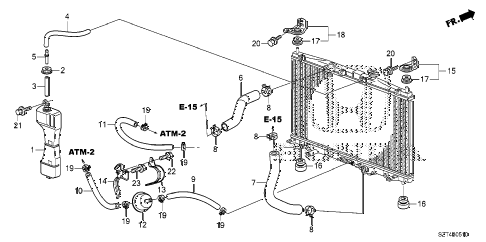 2012 cr-z EX(NV) 3 DOOR CVT RADIATOR HOSE - RESERVE TANK diagram 2012 cr-z EX(NV) 3 DOOR CVT RADIATOR HOSE - RESERVE TANK diagram