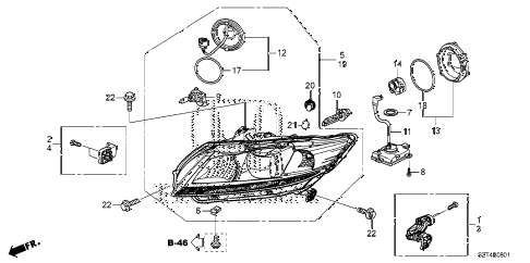 2012 cr-z EX(NV) 3 DOOR CVT HEADLIGHT (HID) diagram 2012 cr-z EX(NV) 3 DOOR CVT HEADLIGHT (HID) diagram
