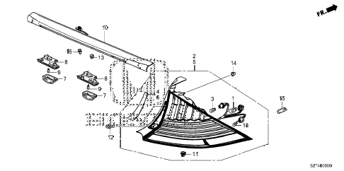 2011 cr-z EX 3 DOOR CVT TAILLIGHT - LICENSE LIGHT diagram 2011 cr-z EX 3 DOOR CVT TAILLIGHT - LICENSE LIGHT diagram
