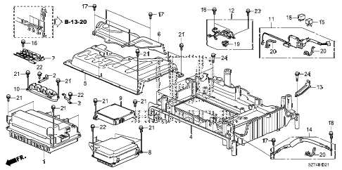 2011 cr-z BASE 3 DOOR CVT IMA CONTROL UNIT - COVER diagram 2011 cr-z BASE 3 DOOR CVT IMA CONTROL UNIT - COVER diagram