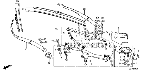 2011 cr-z EX(NV) 3 DOOR CVT FRONT WINDSHIELD WIPER diagram 2011 cr-z EX(NV) 3 DOOR CVT FRONT WINDSHIELD WIPER diagram