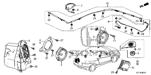 2011 cr-z EX(NV) 3 DOOR CVT ANTENNA - SPEAKER diagram 2011 cr-z EX(NV) 3 DOOR CVT ANTENNA - SPEAKER diagram