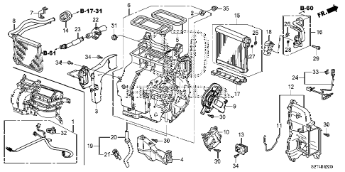 2012 cr-z EX(NV) 3 DOOR CVT HEATER UNIT diagram 2012 cr-z EX(NV) 3 DOOR CVT HEATER UNIT diagram