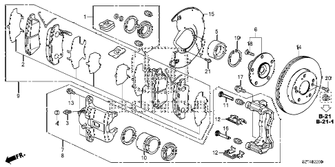 2011 cr-z EX(NV) 3 DOOR CVT FRONT BRAKE diagram 2011 cr-z EX(NV) 3 DOOR CVT FRONT BRAKE diagram
