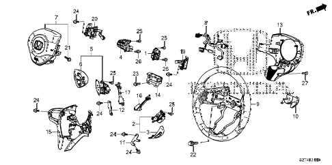 2011 cr-z EX 3 DOOR CVT STEERING WHEEL (SRS) diagram 2011 cr-z EX 3 DOOR CVT STEERING WHEEL (SRS) diagram