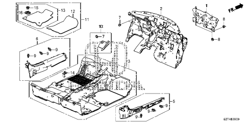 2012 cr-z EX 3 DOOR CVT FLOOR MAT diagram 2012 cr-z EX 3 DOOR CVT FLOOR MAT diagram