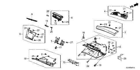 2012 cr-z EX(NV) 3 DOOR CVT INSTRUMENT PANEL GARNISH (PASSENGER SIDE) diagram 2012 cr-z EX(NV) 3 DOOR CVT INSTRUMENT PANEL GARNISH (PASSENGER SIDE) diagram