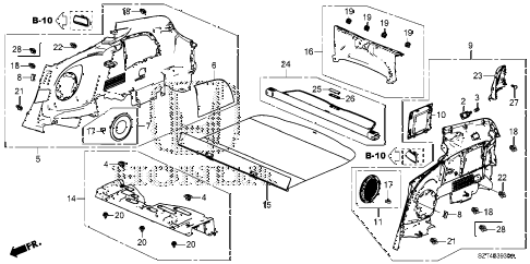 2011 cr-z BASE 3 DOOR CVT SIDE LINING diagram 2011 cr-z BASE 3 DOOR CVT SIDE LINING diagram