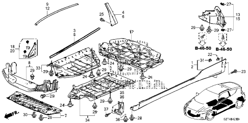 2012 cr-z EX(NV) 3 DOOR CVT MOLDING - SIDE SILL GARNISH diagram 2012 cr-z EX(NV) 3 DOOR CVT MOLDING - SIDE SILL GARNISH diagram