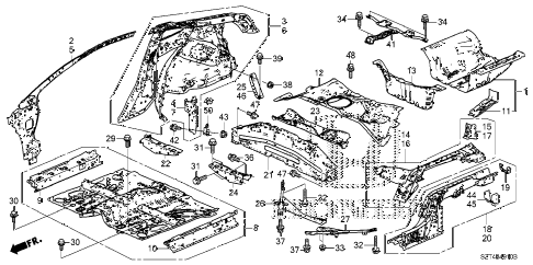2012 cr-z EX 3 DOOR CVT FLOOR - INNER PANEL diagram 2012 cr-z EX 3 DOOR CVT FLOOR - INNER PANEL diagram