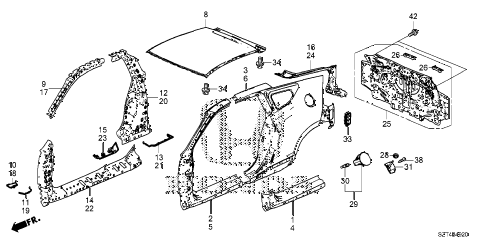 2011 cr-z EX(NV) 3 DOOR CVT OUTER PANEL - REAR PANEL diagram 2011 cr-z EX(NV) 3 DOOR CVT OUTER PANEL - REAR PANEL diagram