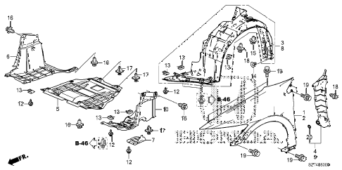2011 cr-z BASE 3 DOOR CVT FRONT FENDERS diagram 2011 cr-z BASE 3 DOOR CVT FRONT FENDERS diagram