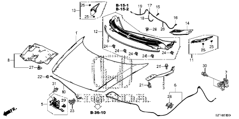 2012 cr-z EX 3 DOOR CVT ENGINE HOOD diagram 2012 cr-z EX 3 DOOR CVT ENGINE HOOD diagram