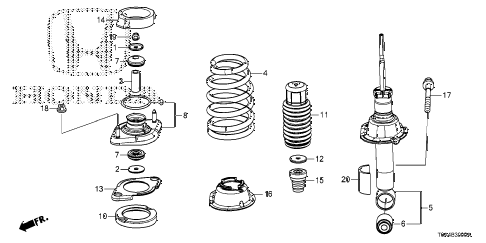 2012 cr-v EX-L(2WD LEATHER) 5 DOOR 5AT REAR SHOCK ABSORBER diagram 2012 cr-v EX-L(2WD LEATHER) 5 DOOR 5AT REAR SHOCK ABSORBER diagram