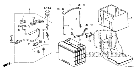 2013 accord EX-LV6 2 DOOR 6AT BATTERY (V6) diagram 2013 accord EX-LV6 2 DOOR 6AT BATTERY (V6) diagram