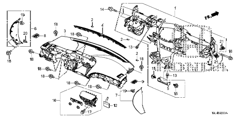 2013 accord LX-S 2 DOOR CVT INSTRUMENT PANEL diagram 2013 accord LX-S 2 DOOR CVT INSTRUMENT PANEL diagram