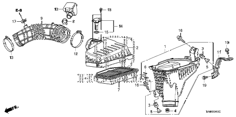 2011 accord EX 4 DOOR 5MT AIR CLEANER (L4) diagram 2011 accord EX 4 DOOR 5MT AIR CLEANER (L4) diagram