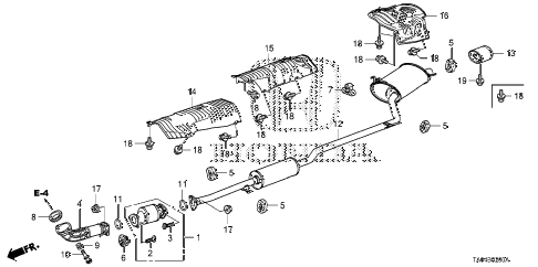 2010 accord EX 4 DOOR 5MT EXHAUST PIPE (L4) diagram 2010 accord EX 4 DOOR 5MT EXHAUST PIPE (L4) diagram