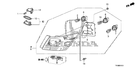 2010 accord EX-L(NAVI) 4 DOOR 5MT TAILLIGHT - LICENSE LIGHT diagram 2010 accord EX-L(NAVI) 4 DOOR 5MT TAILLIGHT - LICENSE LIGHT diagram