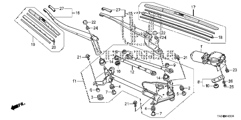 2008 accord EX-L(NAVI) 4 DOOR 5MT FRONT WINDSHIELD WIPER diagram 2008 accord EX-L(NAVI) 4 DOOR 5MT FRONT WINDSHIELD WIPER diagram