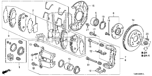 2011 accord EX 4 DOOR 5MT FRONT BRAKE (2) diagram 2011 accord EX 4 DOOR 5MT FRONT BRAKE (2) diagram