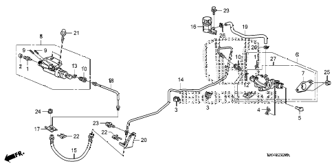 2008 accord EX-L(NAVI) 4 DOOR 5MT CLUTCH MASTER CYLINDER diagram 2008 accord EX-L(NAVI) 4 DOOR 5MT CLUTCH MASTER CYLINDER diagram