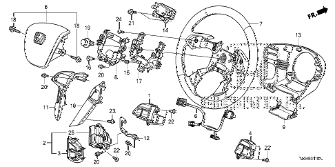 2010 accord EX-L 4 DOOR 5MT STEERING WHEEL (SRS) diagram 2010 accord EX-L 4 DOOR 5MT STEERING WHEEL (SRS) diagram