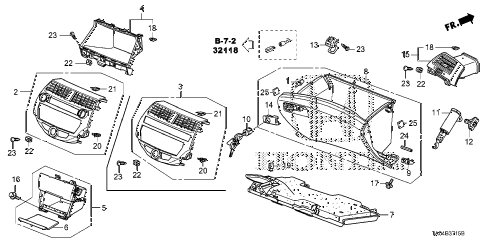 2008 accord EX 4 DOOR 5MT INSTRUMENT PANEL GARNISH (PASSENGER SIDE) (1) diagram 2008 accord EX 4 DOOR 5MT INSTRUMENT PANEL GARNISH (PASSENGER SIDE) (1) diagram