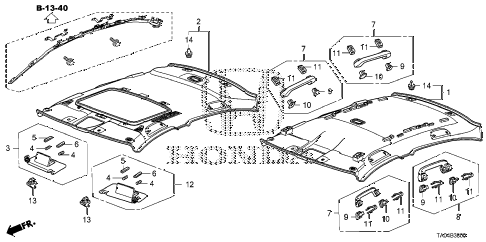 2008 accord EX 4 DOOR 5MT ROOF LINING diagram 2008 accord EX 4 DOOR 5MT ROOF LINING diagram