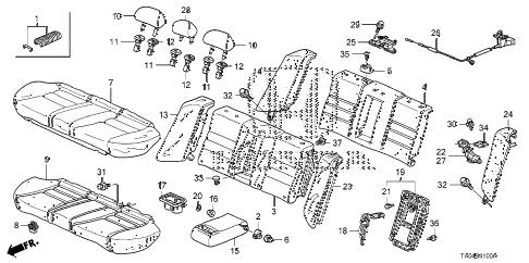 2009 accord EX 4 DOOR 5MT REAR SEAT diagram 2009 accord EX 4 DOOR 5MT REAR SEAT diagram
