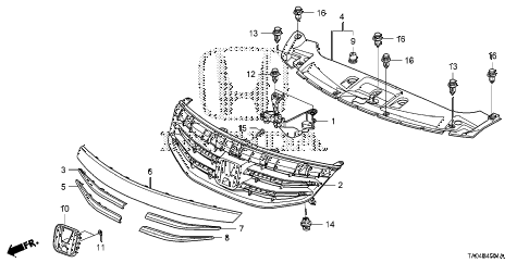2011 accord EX 4 DOOR 5MT FRONT GRILLE (2) diagram 2011 accord EX 4 DOOR 5MT FRONT GRILLE (2) diagram