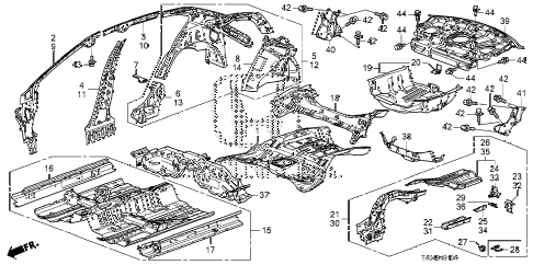 2008 accord LX+ 4 DOOR 5MT FLOOR - INNER PANEL diagram 2008 accord LX+ 4 DOOR 5MT FLOOR - INNER PANEL diagram
