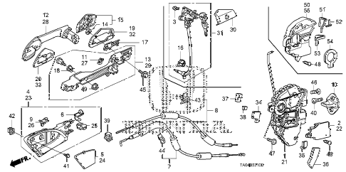 2009 accord EX 4 DOOR 5MT FRONT DOOR LOCKS - OUTER HANDLE diagram 2009 accord EX 4 DOOR 5MT FRONT DOOR LOCKS - OUTER HANDLE diagram