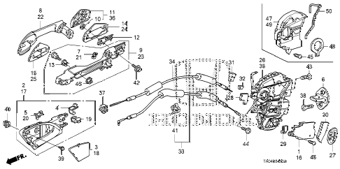 2010 accord EX-L 4 DOOR 5MT REAR DOOR LOCKS - OUTER HANDLE diagram 2010 accord EX-L 4 DOOR 5MT REAR DOOR LOCKS - OUTER HANDLE diagram