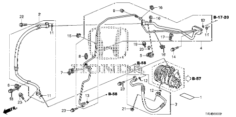 2009 accord EX 4 DOOR 5MT A/C HOSES - PIPES (L4) (1) diagram 2009 accord EX 4 DOOR 5MT A/C HOSES - PIPES (L4) (1) diagram