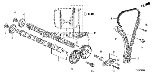 2011 accord EX 4 DOOR 5MT CAMSHAFT - CAM CHAIN (L4) diagram 2011 accord EX 4 DOOR 5MT CAMSHAFT - CAM CHAIN (L4) diagram