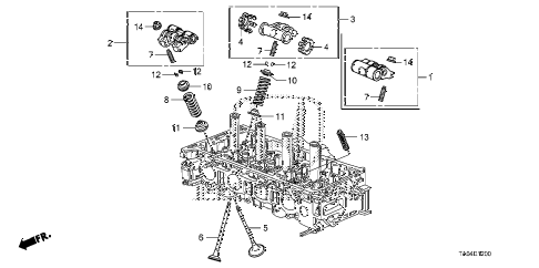 2009 accord EX 4 DOOR 5MT VALVE - ROCKER ARM (L4) diagram 2009 accord EX 4 DOOR 5MT VALVE - ROCKER ARM (L4) diagram