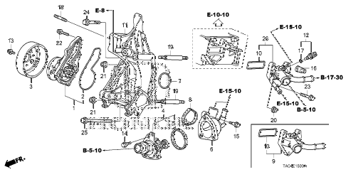 2009 accord EX 4 DOOR 5MT WATER PUMP (L4) diagram 2009 accord EX 4 DOOR 5MT WATER PUMP (L4) diagram