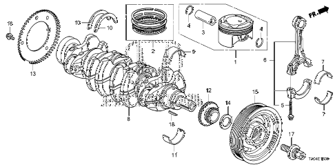 2011 accord EX 4 DOOR 5MT CRANKSHAFT - PISTON (L4) diagram 2011 accord EX 4 DOOR 5MT CRANKSHAFT - PISTON (L4) diagram