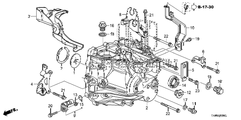 2008 accord LX+ 4 DOOR 5MT MT TRANSMISSION CASE (L4) diagram 2008 accord LX+ 4 DOOR 5MT MT TRANSMISSION CASE (L4) diagram