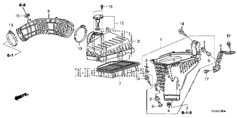2008 accord EX 2 DOOR 5MT AIR CLEANER (L4) diagram 2008 accord EX 2 DOOR 5MT AIR CLEANER (L4) diagram