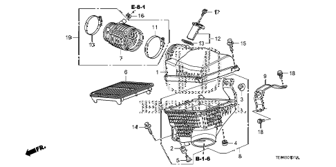 2011 accord EXL-V6(NAVI) 2 DOOR 6MT AIR CLEANER (V6) diagram 2011 accord EXL-V6(NAVI) 2 DOOR 6MT AIR CLEANER (V6) diagram