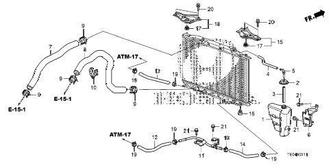 2008 accord EXL-V6 2 DOOR 6MT RADIATOR HOSE - RESERVE TANK (V6) diagram 2008 accord EXL-V6 2 DOOR 6MT RADIATOR HOSE - RESERVE TANK (V6) diagram