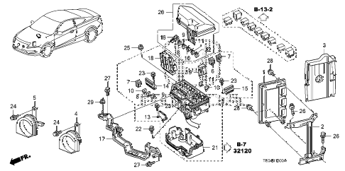 2010 accord EX 2 DOOR 5MT CONTROL UNIT (ENGINE ROOM) (1) (L4) diagram 2010 accord EX 2 DOOR 5MT CONTROL UNIT (ENGINE ROOM) (1) (L4) diagram