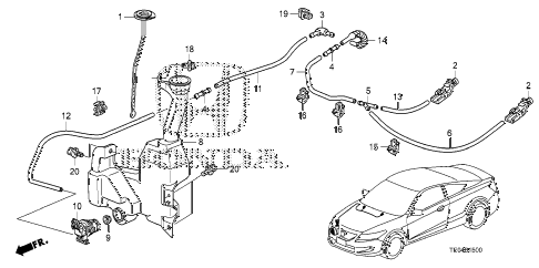 2008 accord EXL-V6(NAVI) 2 DOOR 6MT WINDSHIELD WASHER (KA/KL/KX) diagram 2008 accord EXL-V6(NAVI) 2 DOOR 6MT WINDSHIELD WASHER (KA/KL/KX) diagram